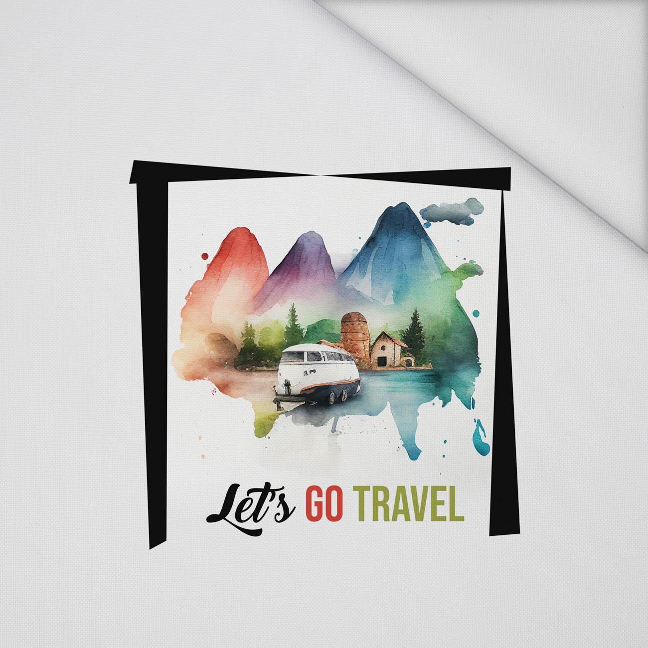 LET'S GO TRAVEL - Panel (75cm x 80cm) Voděodolná tkanina Oxford