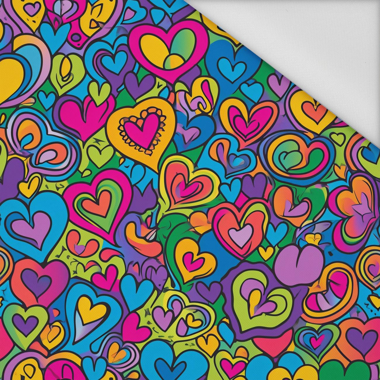 COLORFUL HEARTS - tkanina wodoodporna