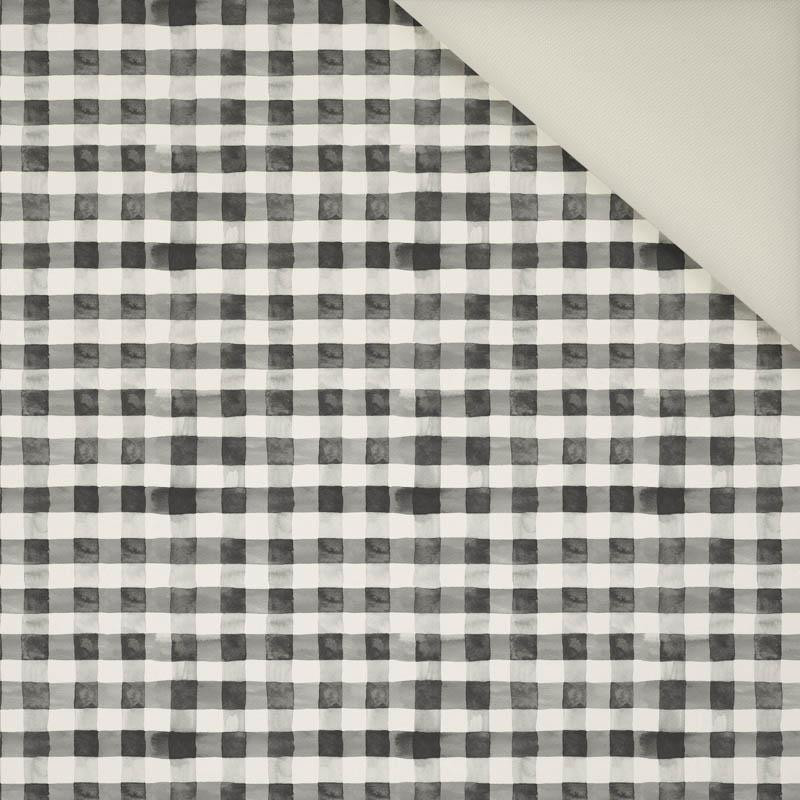 MINI KOSTKA VICHY / grafit (KOSTKA A RŮŽE) - Potahový velur 