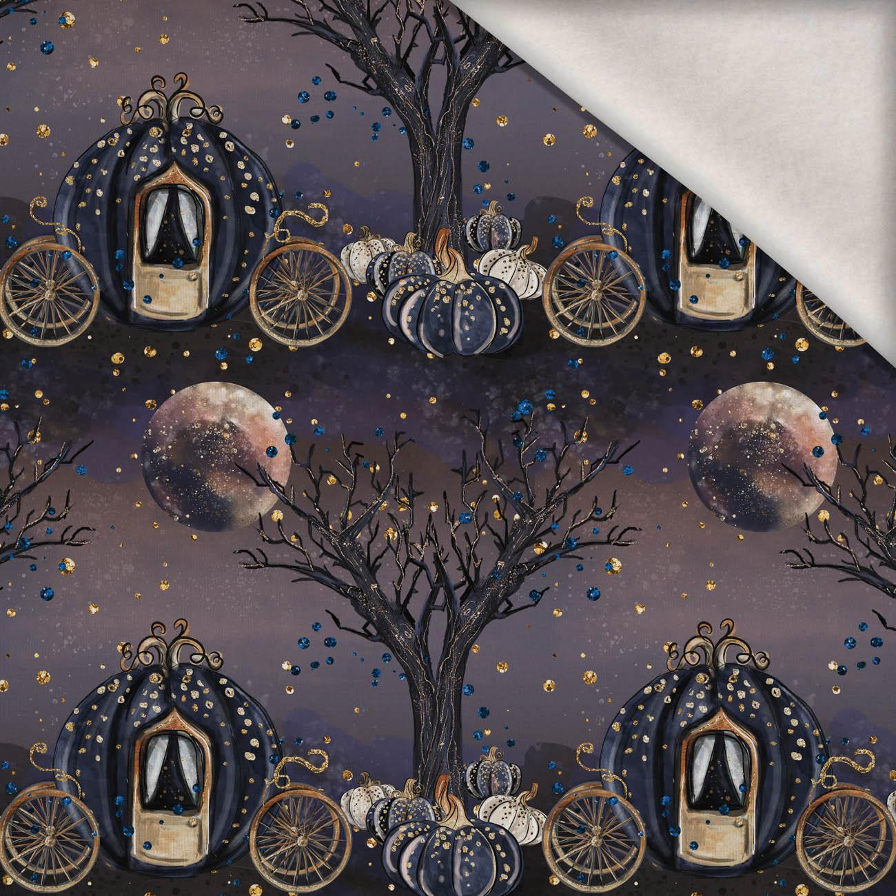 ZAČAROVANÝ KOČÁR (ZAČAROVANÁ NOC) - teplákovina počesaná s elastanem ITY