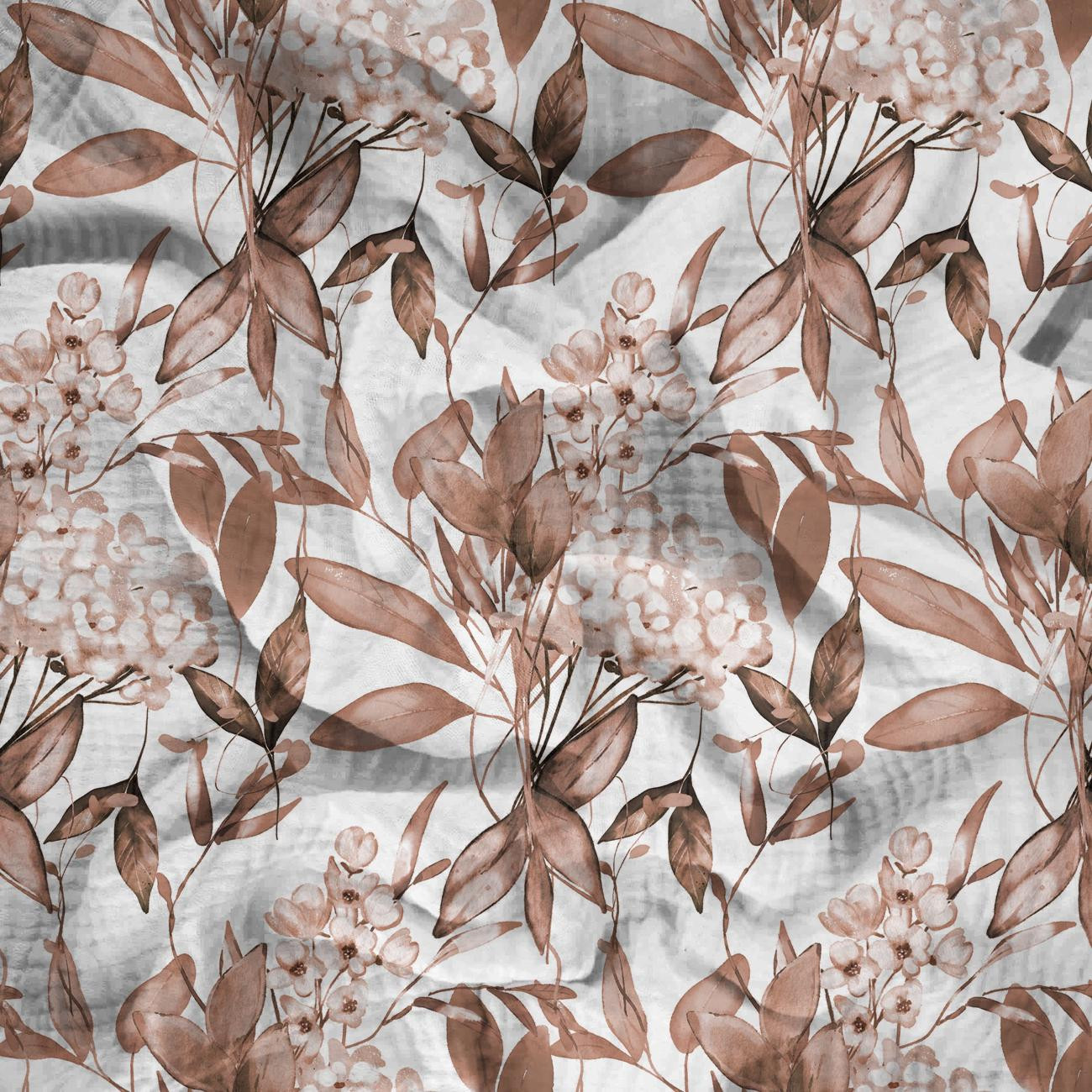 FLOWERS WZ.11/ Mocha Mousse  - Mušelín bavlněný