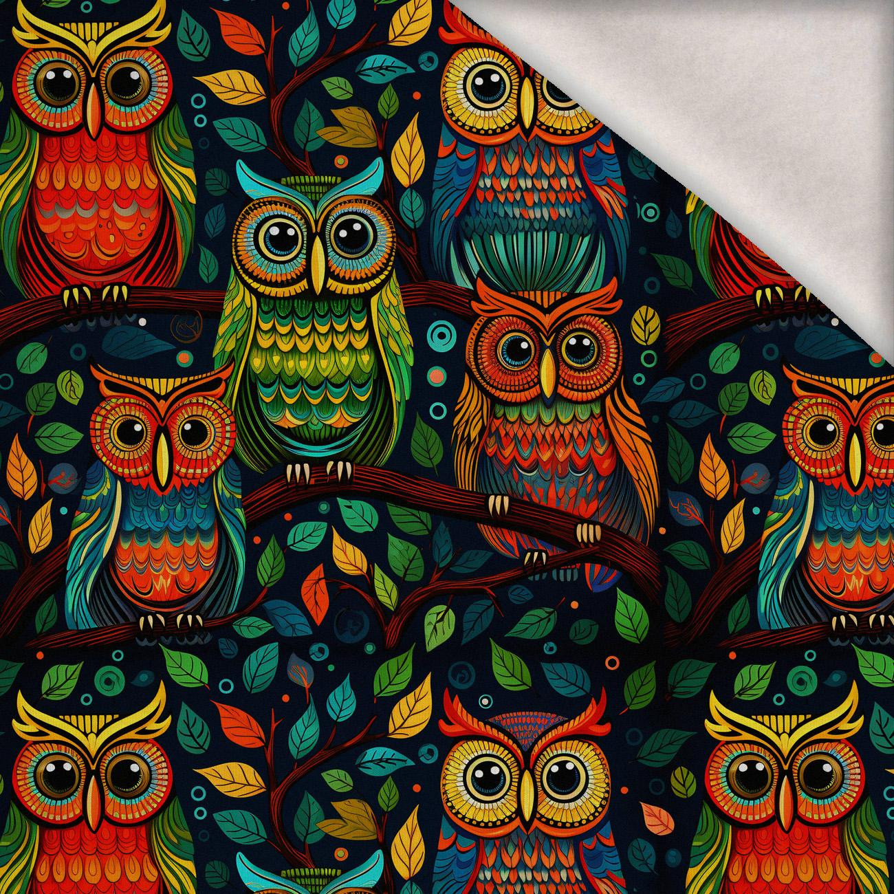 Folk Art wz.13 (OWL) - teplákovina počesaná s elastanem ITY Folk Art wz.13 (OWL) - teplákovina počesaná s elastanem ITY