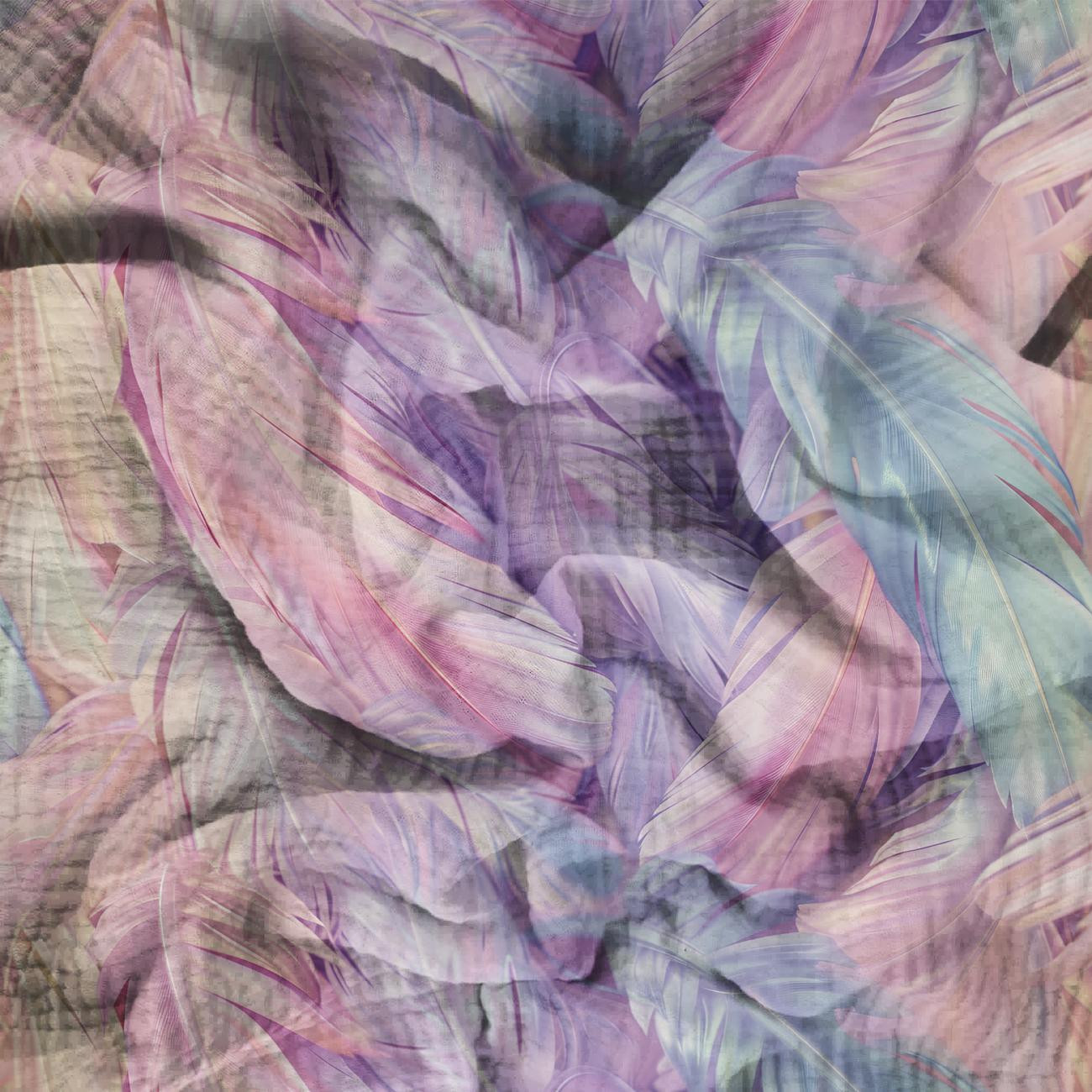 Vzor peří 1 - Mušelín bavlněný