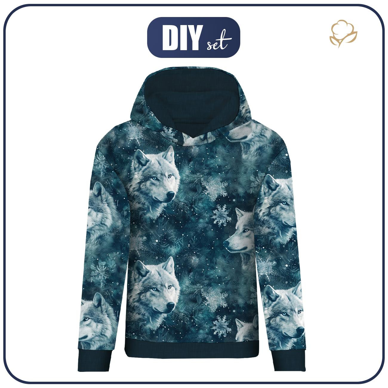 DÁMSKA MIKINA (POLA) CLASSIC S KAPUCÍ - WINTER WOLF VZ. 1 - Sada šití