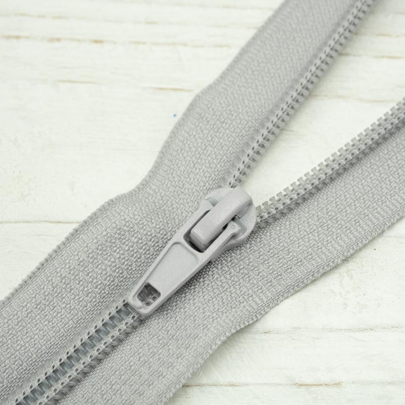 Spirálový zip 70cm dělitelný - světlošedivý