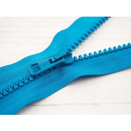 Kostěný zip 40cm dělitelný  - tyrkysový B-18