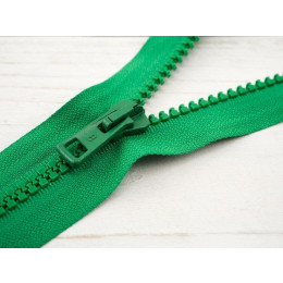 Kostěný zip 70cm dělitelný  - zelený B-27