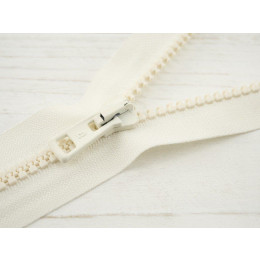 Kostěný zip 60cm dělitelný - vanilkový B-09
