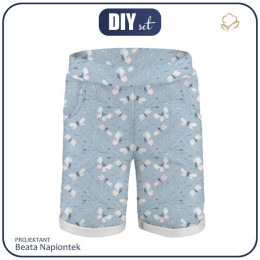 DĚTSKÉ ŠORTKY "RIO" (158/164) - MOTÝLI MIX VZ. 3 (AKVARELOVÍ MOTÝLI) - šicí souprava