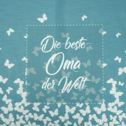 Die beste Oma der Welt/ motylki- panel tkanina bawełniana (50cmx75cm)