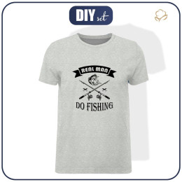 PÁNSKÉ TRIČKO - DO FISHING / melír světlé šedý - single jersey