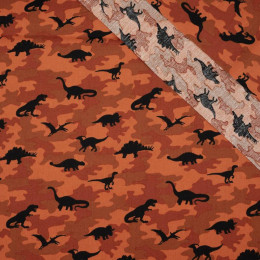 MINI DINO / MORO cihlový - popelín100% bavlna