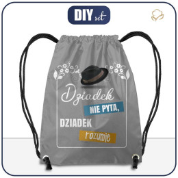 Sada batoh-pytel - DZIADEK NIE PYTA, DZIADEK ROZUMIE / čepice