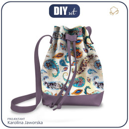 KABELKA- PYTEL - BOHO PAISLEY / fialová