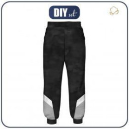 Dámské joggery  "NOEMI" (M) - GREY COLOR BLOCKS - Sada šití 