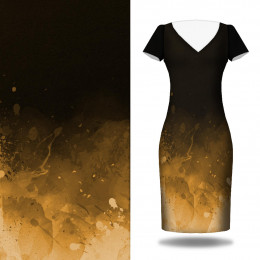 SKVRNY (zlatý) / černý - panel pro šaty satén 