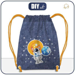 BATOH-PYTEL - ASTRONAUT (CESTA DO VESMÍRU) / ACID WASH TMAVOMODRý - malý