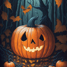 HALLOWEEN PUMPKIN - Panel (75cm x 80cm)