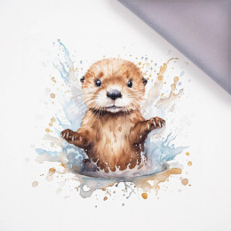 WATERCOLOR BABY OTTER - Panel (75cm x 80cm), softshell 