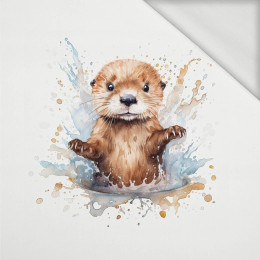 WATERCOLOR BABY OTTER - panel (75cm x 80cm) teplákovina