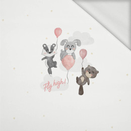 FLY HIGH vz. 2 / růžový - panel (60cm x 50cm) teplákovina