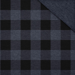 KOSTKA VICHY ČERNÁ / jeans - Teplákovina
