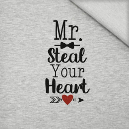 MR. STEAL YOUR HEART (BE MY VALENTINE) / / M-01 melír světlošedivý - panel teplákovina