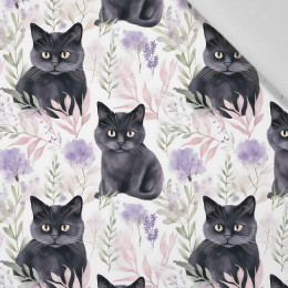 PASTEL BLACK CAT - tkanina bawełniana