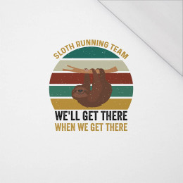SLOTH RUNNING TEAM / bílá - panel (60cm x 50cm) SINGLE JERSEY