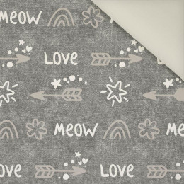 ŠIPKY / love (KOČIČÍ SVĚT) / ACID WASH šedý - Potahový velur 