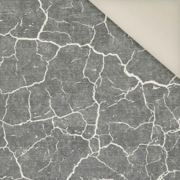 PRASKLÁ ZEMĚ (bílá) / ACID WASH (šedá)- Potahový velur 