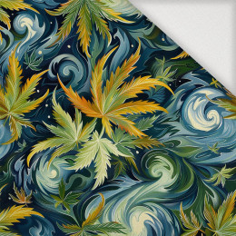 Hemp leaves WZ. 6 - Tkanina na ubrusy
