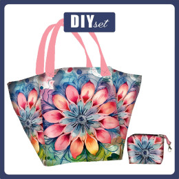 Taška XL s sáčkem 2 v 1 - WATERCOLOR FLORAL VZ. 5 - sada siti