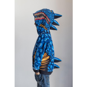 DĚTSKÁ MIKINA S KAPUCÍ DINO (PARIS) - BLUE DRAGON - Sada šití