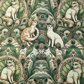 ART NOUVEAU CATS & FLOWERS VZ. 1
