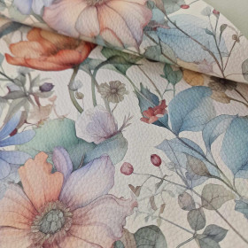 40cm PASTEL FLOWERS WZ.12 - gruba ekoskóra tłoczona
