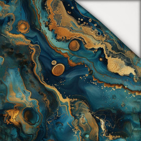 alcohol ink wz.16 TEAL - lehký, česaný úplet