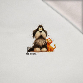 CUTE ANIMALS wz.18 - panel (60cm x 50cm) teplákovina počesaná s elastanem ITY