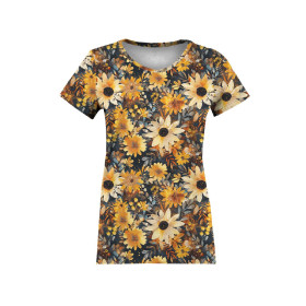 AUTUMN FLOWERS VZ. 9 - Single jersey s elastanem