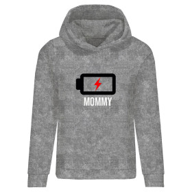 DÁMSKA MIKINA (POLA) CLASSIC S KAPUCÍ - BATERIE -  teplákovina