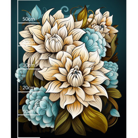 BOUQUET OF FLOWERS WZ.4 - panel (60cm x 50cm) teplákovina počesaná s elastanem ITY