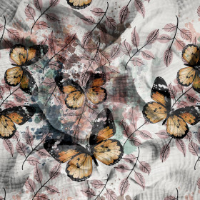 Butterfly & Flowers wz.13 - Mušelín bavlněný