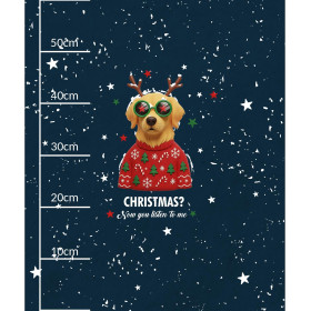CHRISTMAS DOG VZ. 5 - panel (60cm x 50cm) lehký, česaný úplet