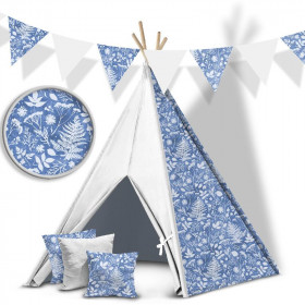 BÍLÉ KAPRADÍ (CLASSIC BLUE) - tkanina HOME DECOR PREMIUM