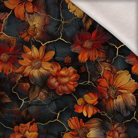 DENIM FLOWERS wz.2 - teplákovina počesaná s elastanem ITY