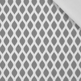 ŘETĚZY (ŠEDÝ) / bílý - bavlněná tkanina