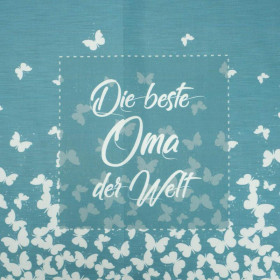 Die beste Oma der Welt/ motylki- panel tkanina bawełniana (50cmx75cm)
