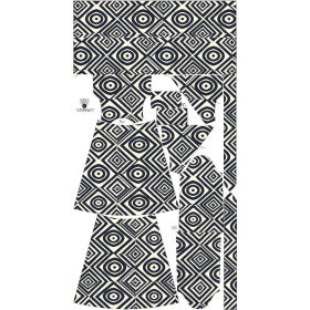 Zavinovací šaty s volánem (ABELLA) - GEOMETRIC VZ. 4 - Sada šití