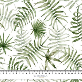 TROPICKÉ LITSI vz. 3 / bílý (JUNGLE) - tkanina viskózová
