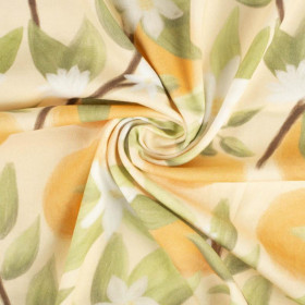 POMARAŃCZE wz. 2 / waniliowy - organický úplet single jersey s elastanem 